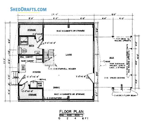 24x24 A Frame Shed Plans Blueprints 02 Floor Plan