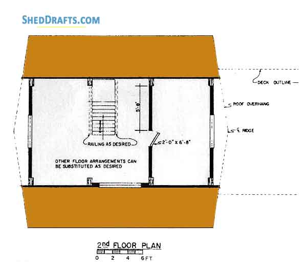 24x24 A Frame Shed Plans Blueprints 03 Second Floor Plan