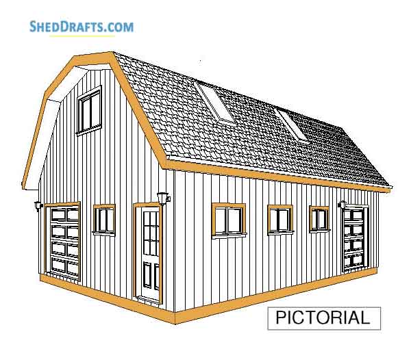 24×32 gambrel barn shed plans blueprints to design large