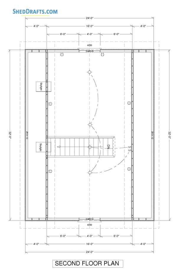 24x32 Gambrel Barn Shed Plans Blueprints 10 Second Floor Plan