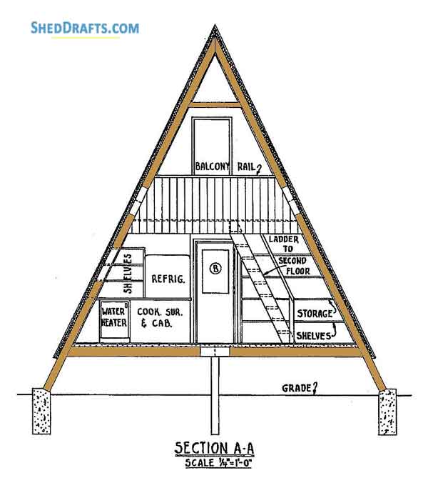 24×36 A Frame Cabin Shed Plans