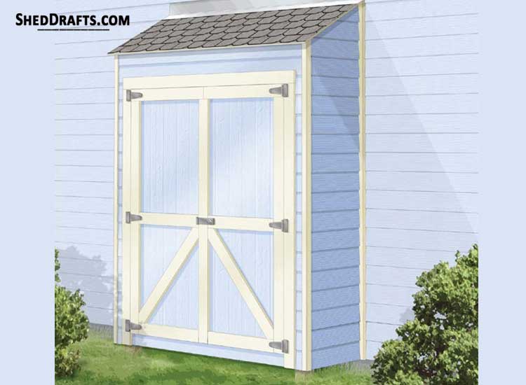 2x6 Lean To Shed Attached To House Plans Blueprints 00 Draft Design