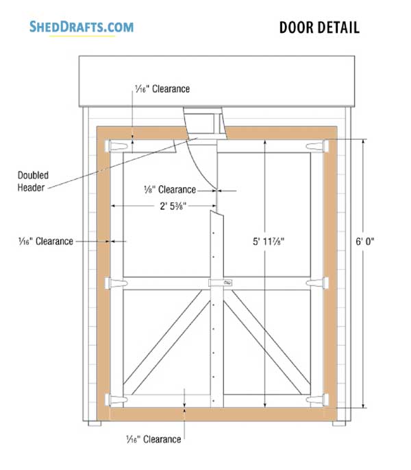 2x6 Lean To Shed Attached To House Plans Blueprints 09 Door Frame Detail