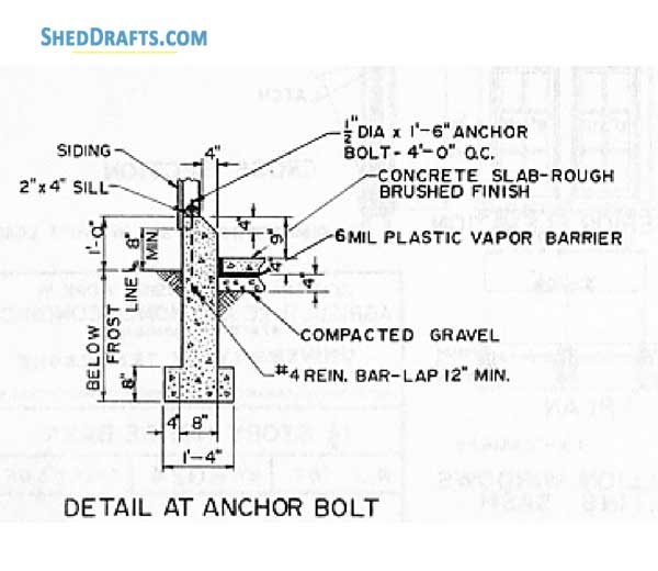 3 Stall Horse Barn Plans Blueprints 06 Anchor Bolt Detail