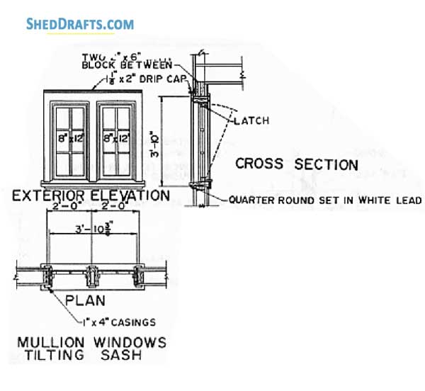 3 Stall Horse Barn Plans Blueprints 15 Mullion Window Detail