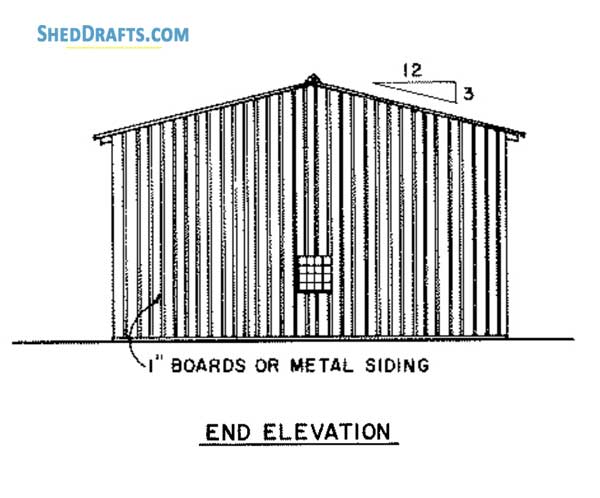 32x130 Machine Shed Building Plans Blueprints 04 Side Elevations