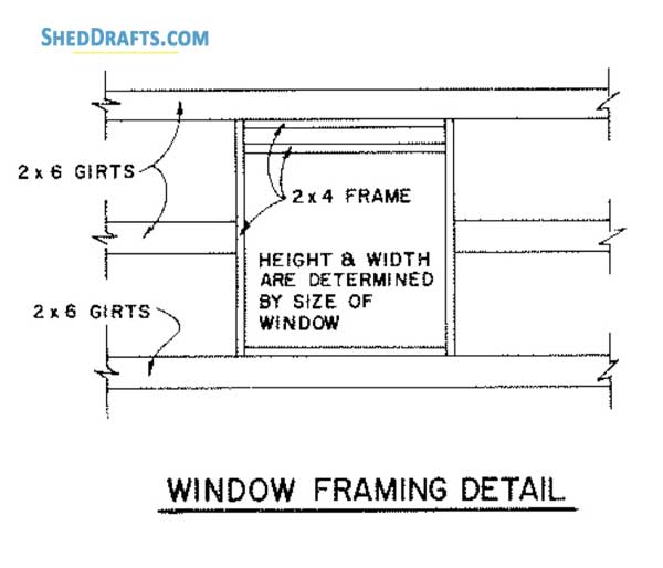 32x130 Machine Shed Building Plans Blueprints 10 Window Framing Details