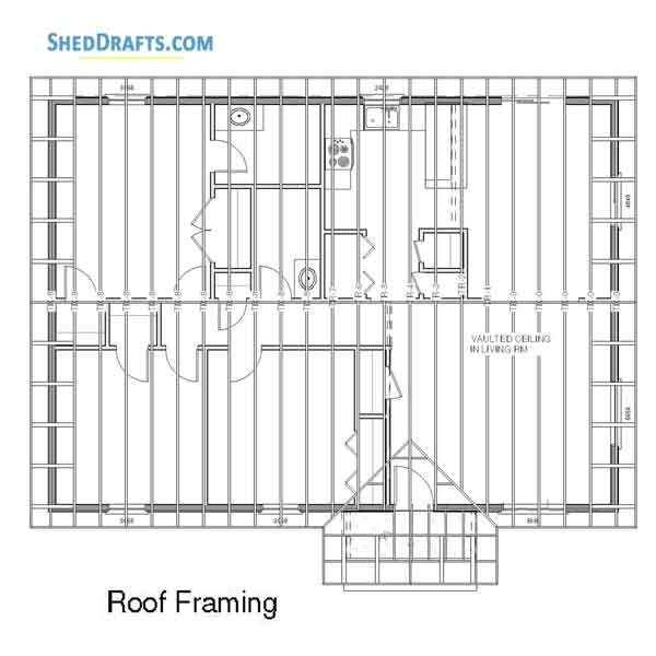 32x44 Gable House Building Plans Blueprints 08 Roof Framing Details