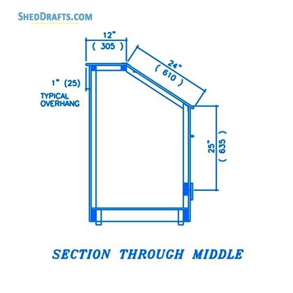 3x4 Trash Storage Shed Plans Blueprints 04 Side Elevations