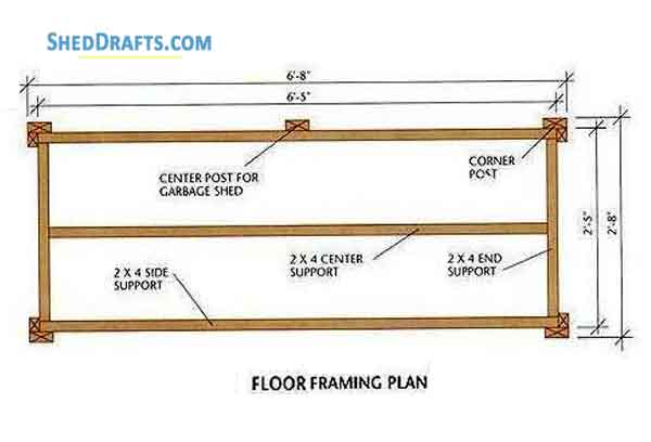 3x6 Lean To Firewood Shed Plans Blueprints 01 Floor Framing