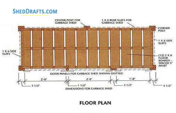 3x6 Lean To Firewood Shed Plans Blueprints 02 Floor Plan