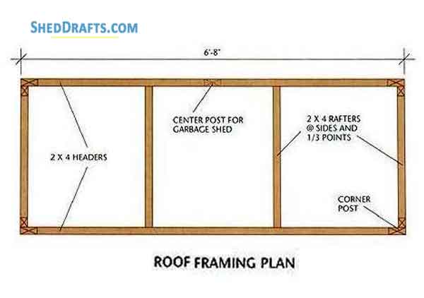 3x6 Lean To Firewood Shed Plans Blueprints 07 Roof Frame