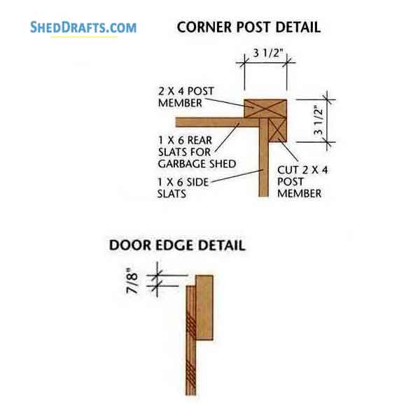 3x6 Lean To Firewood Shed Plans Blueprints 10 Door Edge Corner Post