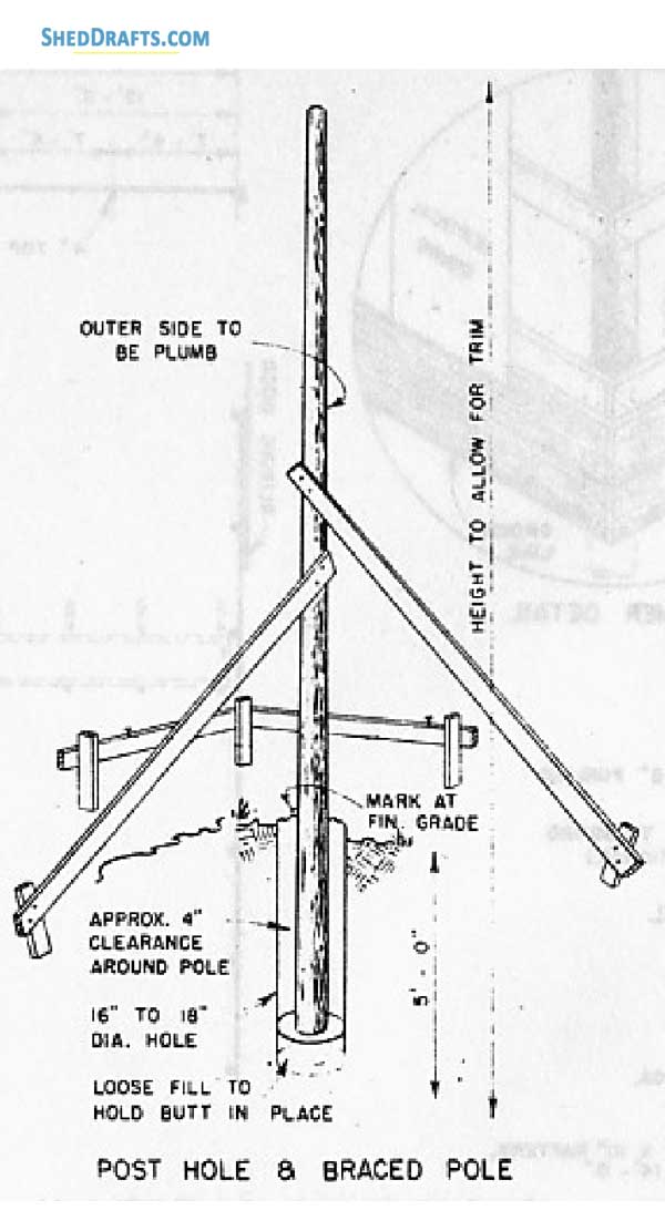 40x60 Pole Barn Plans Blueprints 04 Post Hole Braced Pole