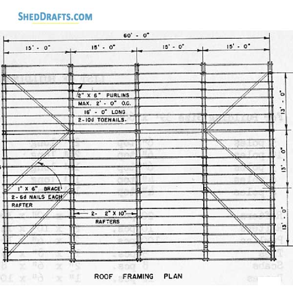 40x60 Pole Barn Plans Blueprints 08 Roof Framing