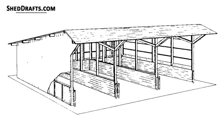 43x52 Salt Sand Storage Shed Plans Blueprints 00 Draft Design