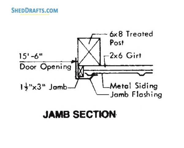 48x96 Pole Machine Shed Plans Blueprints 17 Jamb Section