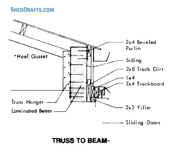 48x96 Pole Machine Shed Plans Blueprints 20 Truss Beam