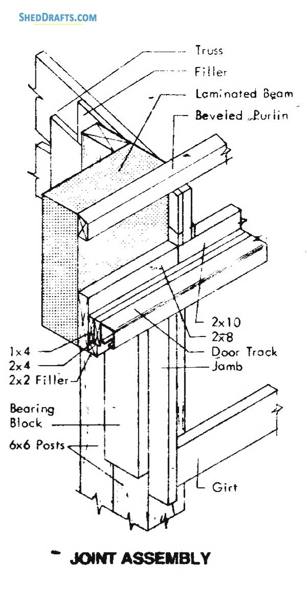 48x96 Pole Machine Shed Plans Blueprints 21 Joint Assembly