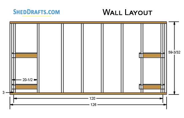 4x10 Lean To Garden Shed Plans Blueprints 11 Wall Framing Layout