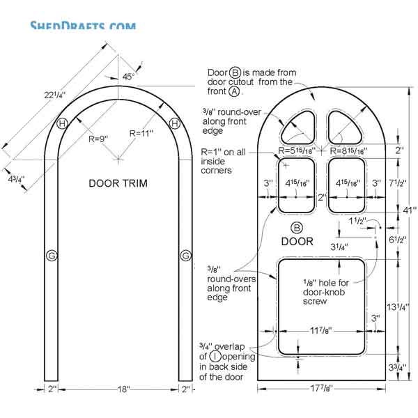 4x5 Playhouse Shed Plans Blueprints 12 Door Trim