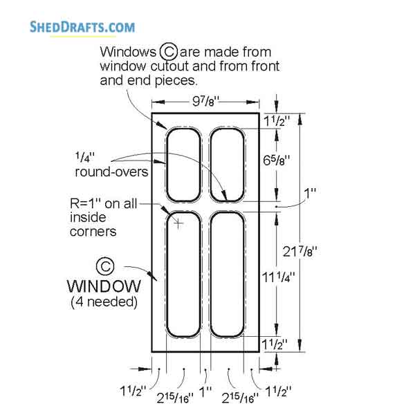 4x5 Playhouse Shed Plans Blueprints 13 Window Trim