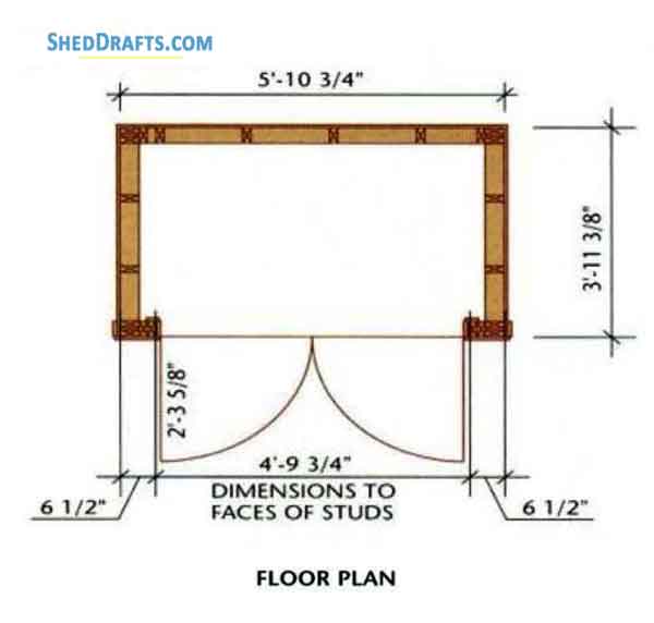 4x6 Lean To Roof Tool Shed Plans Blueprints 02 Floor Plan