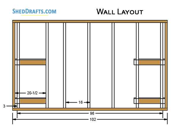 4x8 Lean To Shed Building Plans Blueprints 11 Wall Framing Layout