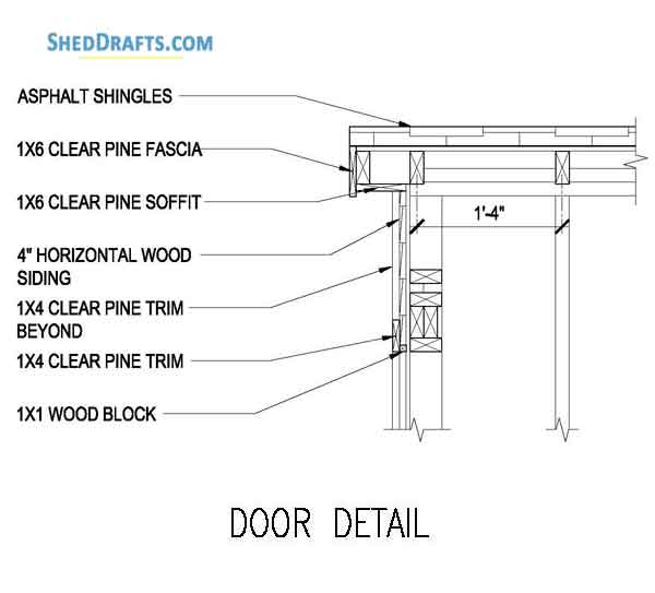 4x8 Lean To Tool Shed Plans Blueprints 09 Door Detail