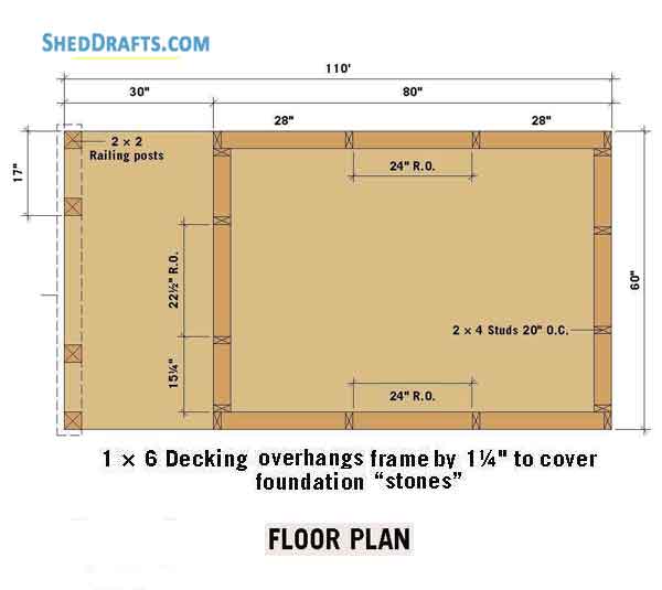 5x7 Playhouse Shed Plans Blueprints 03 Floor Plan