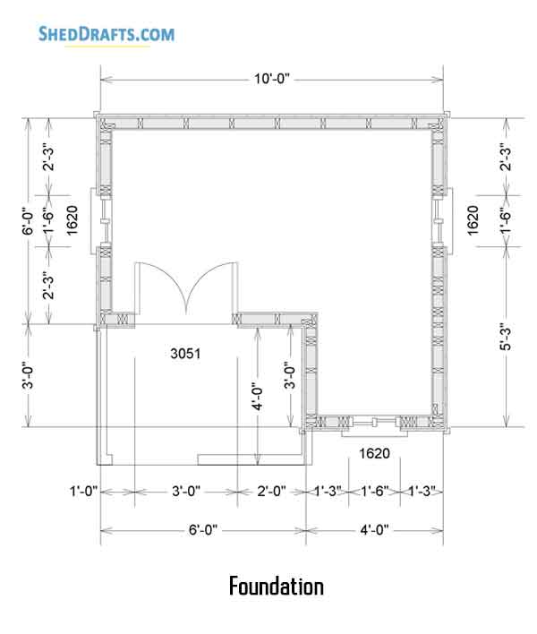 6x10 Gable Playhouse Shed Plans Blueprints 02 Foundation Details