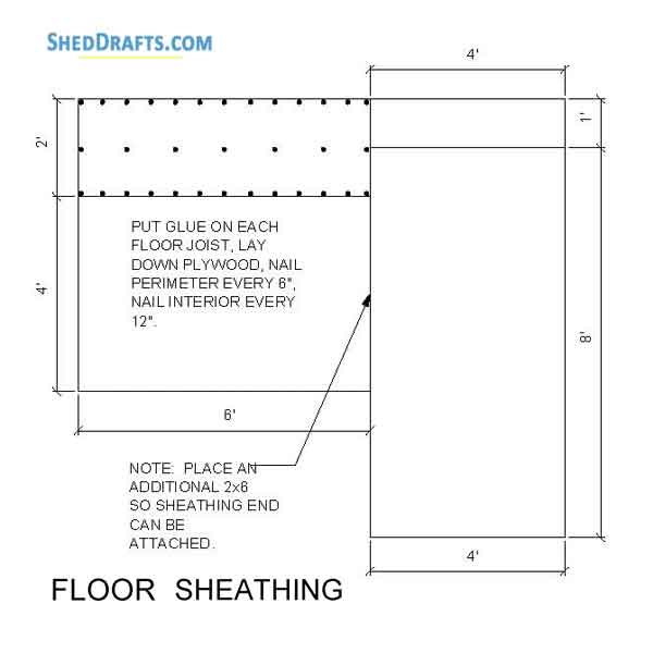 6x10 Gable Playhouse Shed Plans Blueprints 06 Floor Sheathing