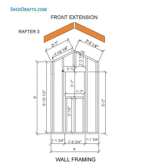 6x10 Gable Playhouse Shed Plans Blueprints 12 Front Extension