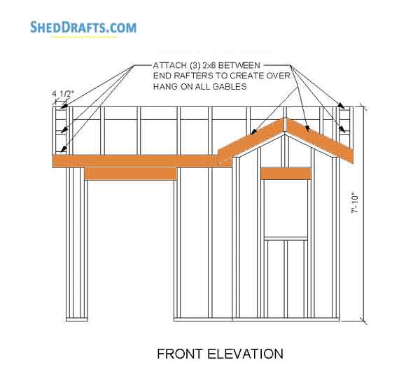 6x10 Gable Playhouse Shed Plans Blueprints 13 Front Elevations