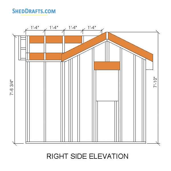 6x10 Gable Playhouse Shed Plans Blueprints 16 Right Elevations