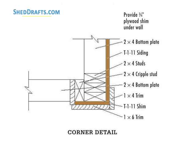 6x10 Lean To Firewood Storage Shed Plans Blueprints 19 Corner Detail