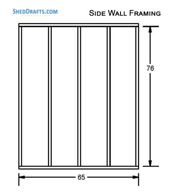 6x10 Saltbox Storage Shed Diy Plans Blueprints 09 Side Wall Framing