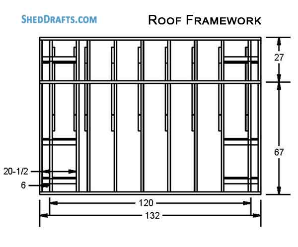 6x10 Saltbox Storage Shed Diy Plans Blueprints 12 Roof Framing Details
