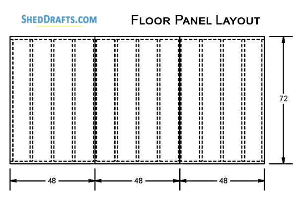 6x12 Saltbox Storage Shed Diy Plans Blueprints 06 Floor Framing Plan