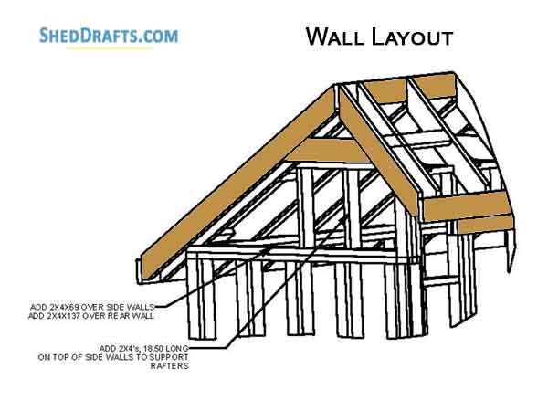 6x12 Saltbox Storage Shed Diy Plans Blueprints 11 Wall Framing Layout