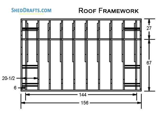 6x12 Saltbox Storage Shed Diy Plans Blueprints 12 Roof Framing Details