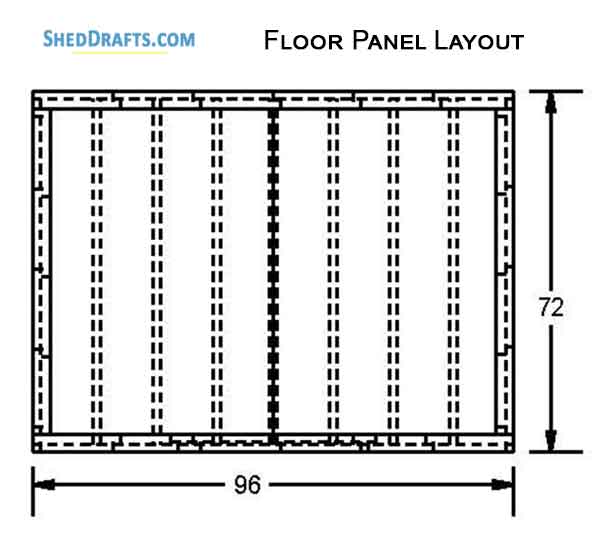 6x8 Gable Garden Potting Shed Plans Blueprints 06 Floor Framing Plan