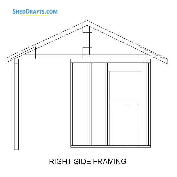 6x8 Gable Playhouse Shed Plans Blueprints 09 Right Wall Framing