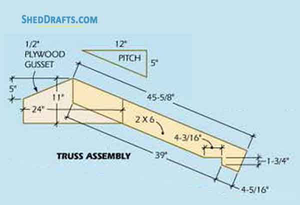 6x8 Gable Tool Shed Building Plans Blueprints 03 Truss Assembly