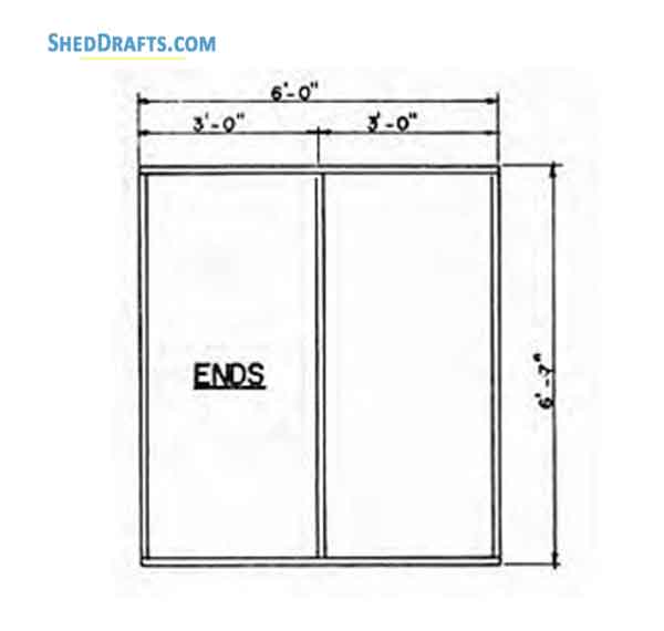 6x8 Gable Tool Storage Shed Plans Blueprints 05 Side Wall Framing