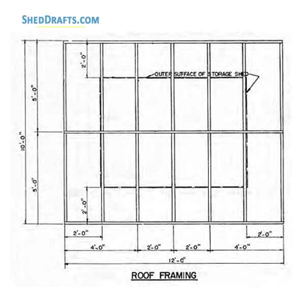 6x8 Gable Tool Storage Shed Plans Blueprints 07 Roof Framing Details