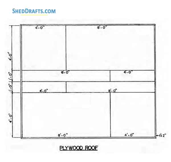 6x8 Gable Tool Storage Shed Plans Blueprints 08 Roof Sheathing