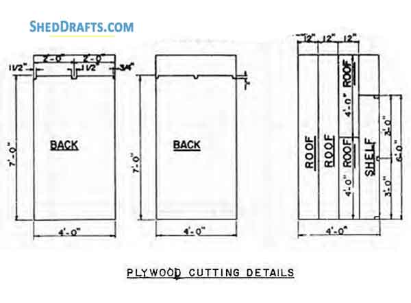 6x8 Gable Tool Storage Shed Plans Blueprints 13 Roof Plywood Cutting