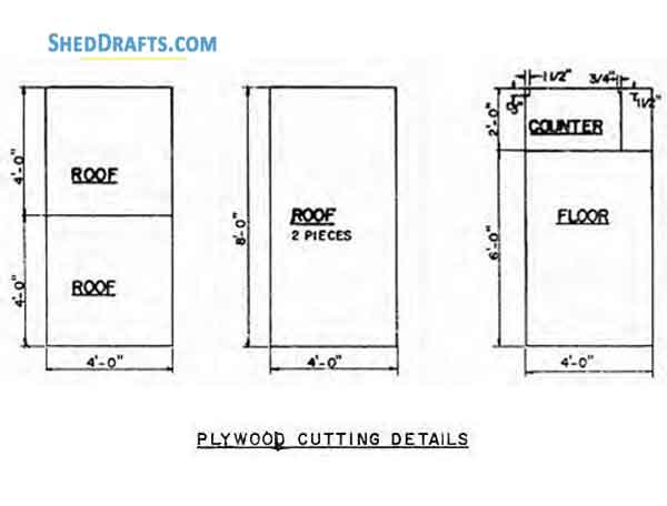 6x8 Gable Tool Storage Shed Plans Blueprints 14 Plywood Cutting