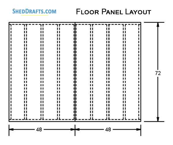 6x8 Saltbox Storage Shed Diy Plans Blueprints 06 Floor Framing Plan
